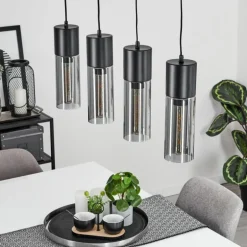 Suspension Dulcita Noir, 4 lumières