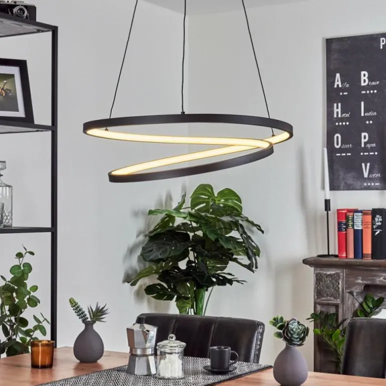 Suspension Fioso LED Noir, 1 lumière