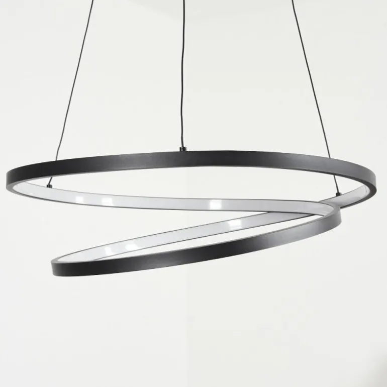 Suspension Fioso LED Noir, 1 lumière