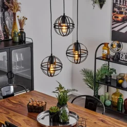 Suspension Freguesia Noir, 3 lumières