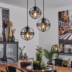 Suspension Freguesia Noir, 3 lumières