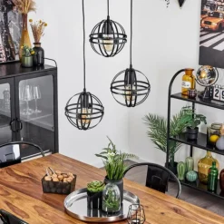 Suspension Freguesia Noir, 3 lumières