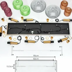 Suspension Goldenville Laiton, Noir, 8 lumières