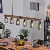 Suspension Hunouri Brun, Couleur bois, Noir, 6 lumières