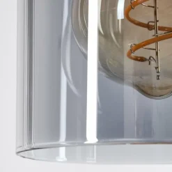 Suspension Hunouri Brun, Couleur bois, Noir, 6 lumières