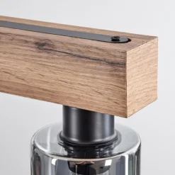 Suspension Hunouri Brun, Couleur bois, Noir, 6 lumières