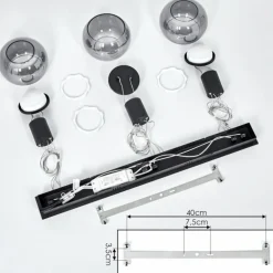 Suspension Izenave LED Noir, 3 lumières