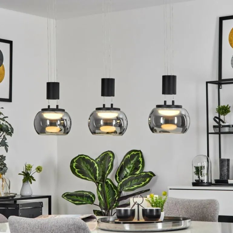 Suspension Izenave LED Noir, 3 lumières