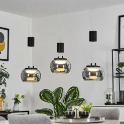 Suspension Izenave LED Noir, 3 lumières