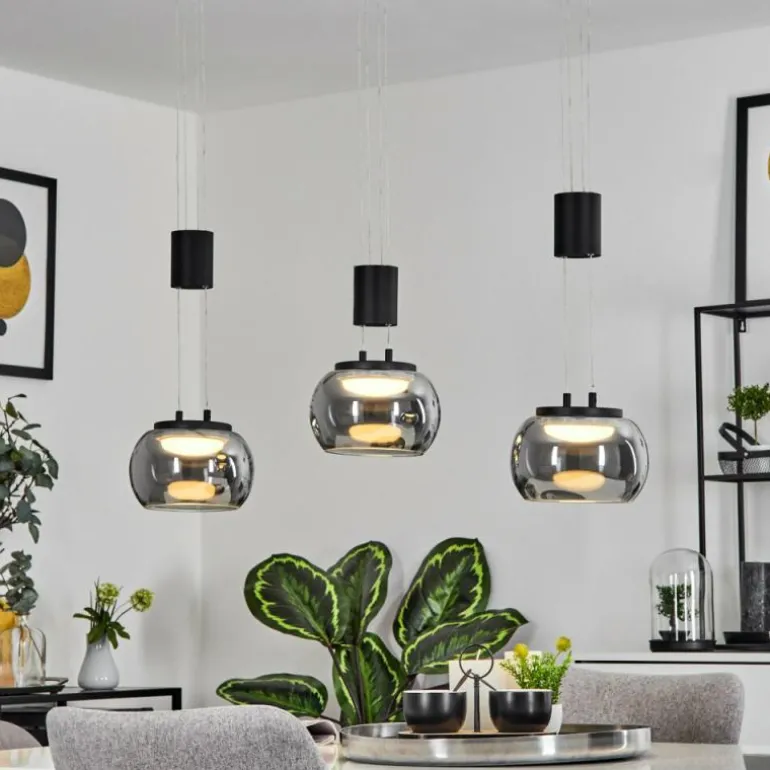 Suspension Izenave LED Noir, 3 lumières