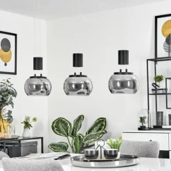 Suspension Izenave LED Noir, 3 lumières