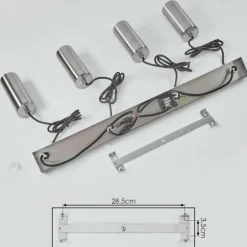 Suspension Javel Chrome, Nickel mat, 4 lumières