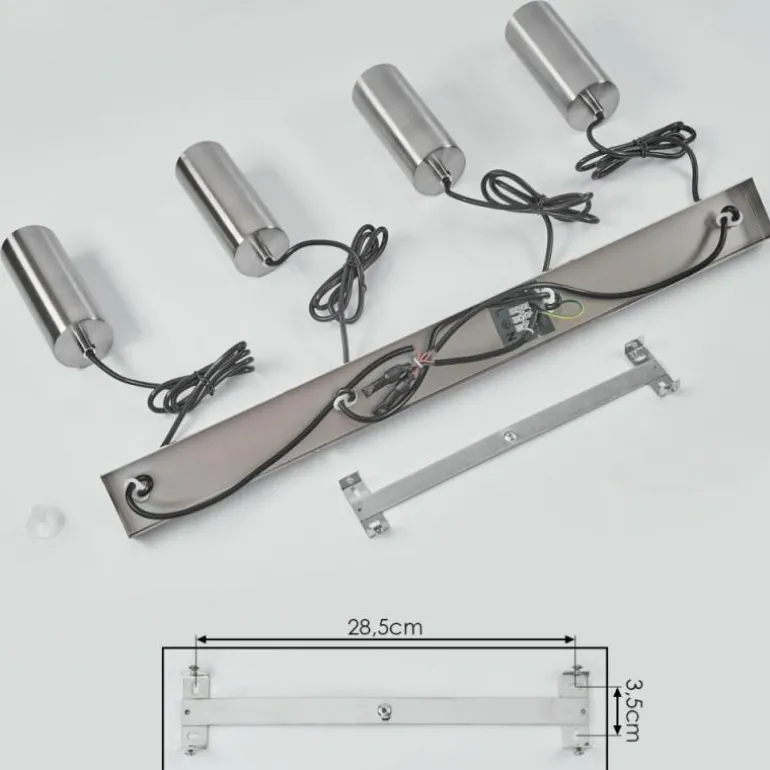 Suspension Javel Chrome, Nickel mat, 4 lumières