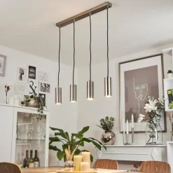 Suspension Javel Chrome, Nickel mat, 4 lumières