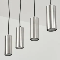 Suspension Javel Chrome, Nickel mat, 4 lumières