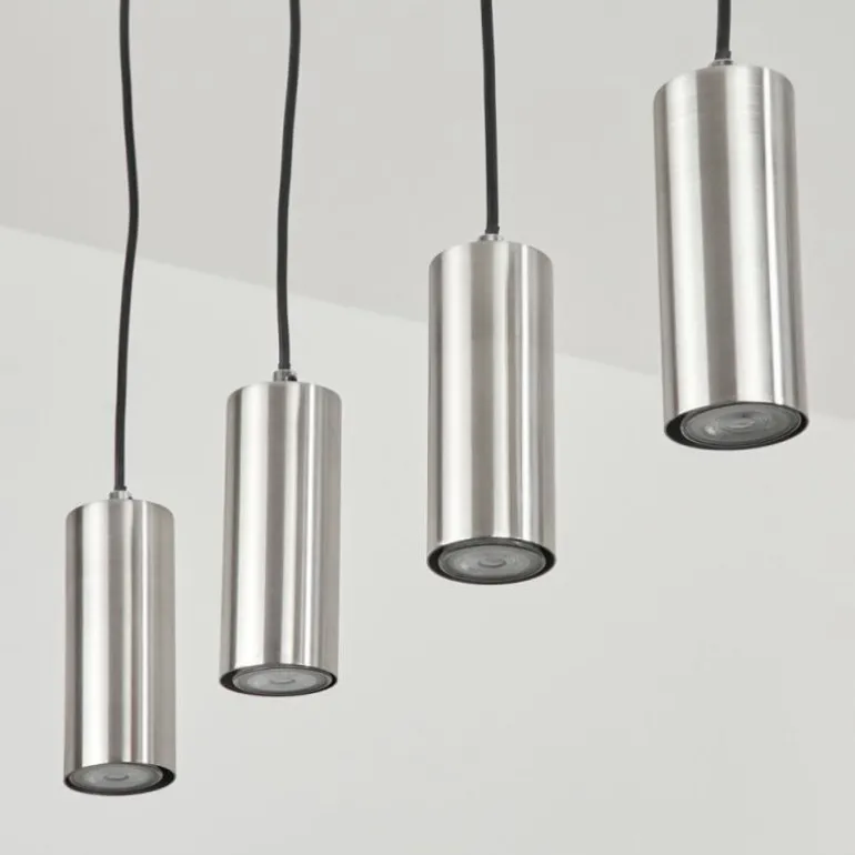 Suspension Javel Chrome, Nickel mat, 4 lumières