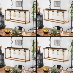 Suspension Lautremen Écru, Noir, 4 lumières