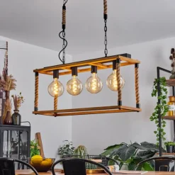 Suspension Lautremen Écru, Noir, 4 lumières