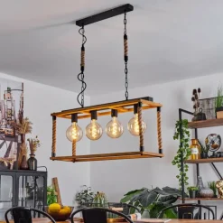 Suspension Lautremen Écru, Noir, 4 lumières