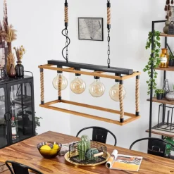 Suspension Lautremen Écru, Noir, 4 lumières