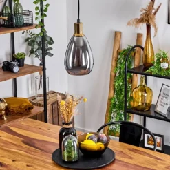 Suspension Lincura Laiton, Noir, 1 lumière