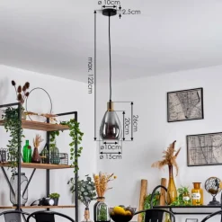 Suspension Lincura Laiton, Noir, 1 lumière