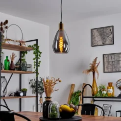 Suspension Lincura Laiton, Noir, 1 lumière