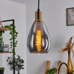 Suspension Lincura Laiton, Noir, 1 lumière