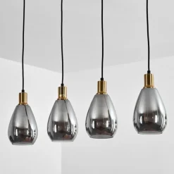 Suspension Lincura Laiton, Noir, 4 lumières