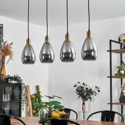 Suspension Lincura Laiton, Noir, 4 lumières