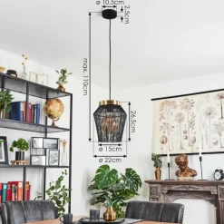 Suspension Madancos Noir, 1 lumière