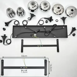 Suspension Maynal Noir, 6 lumières