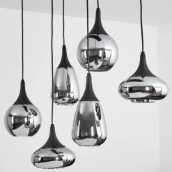 Suspension Maynal Noir, 6 lumières