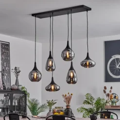 Suspension Maynal Noir, 6 lumières