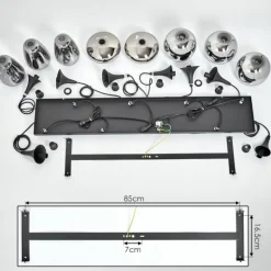 Suspension Maynal Noir, 8 lumières