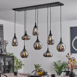 Suspension Maynal Noir, 8 lumières