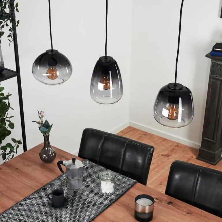 Suspension Mechaico Noir, 3 lumières