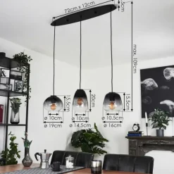 Suspension Mechaico Noir, 3 lumières