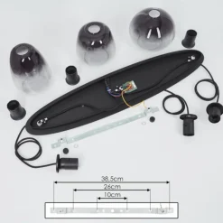 Suspension Mechaico Noir, 3 lumières