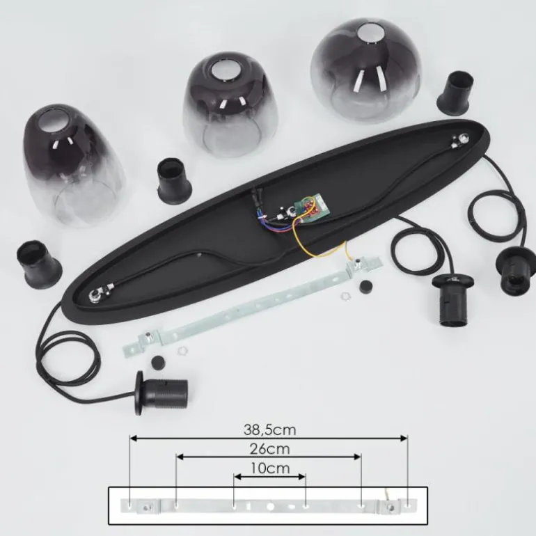 Suspension Mechaico Noir, 3 lumières