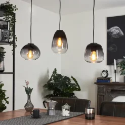 Suspension Mechaico Noir, 3 lumières