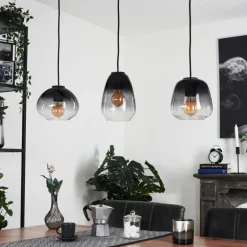 Suspension Mechaico Noir, 3 lumières