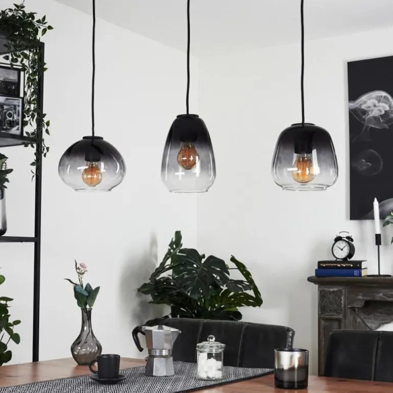 Suspension Mechaico Noir, 3 lumières