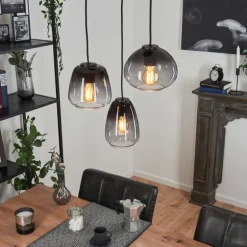 Suspension Mechaico Noir, 3 lumières