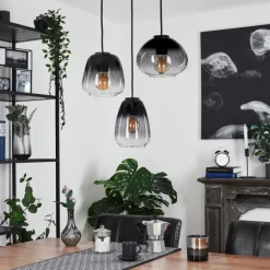 Suspension Mechaico Noir, 3 lumières