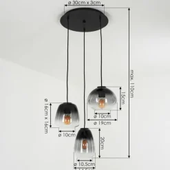 Suspension Mechaico Noir, 3 lumières