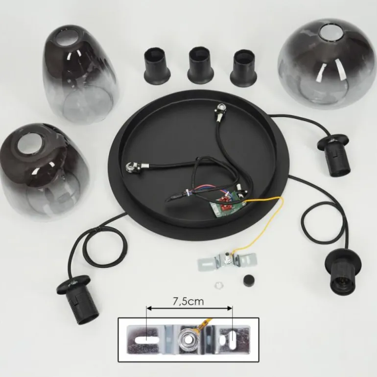 Suspension Mechaico Noir, 3 lumières