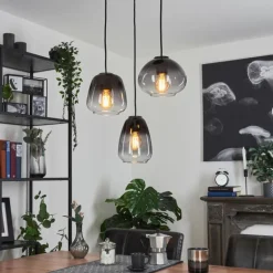 Suspension Mechaico Noir, 3 lumières