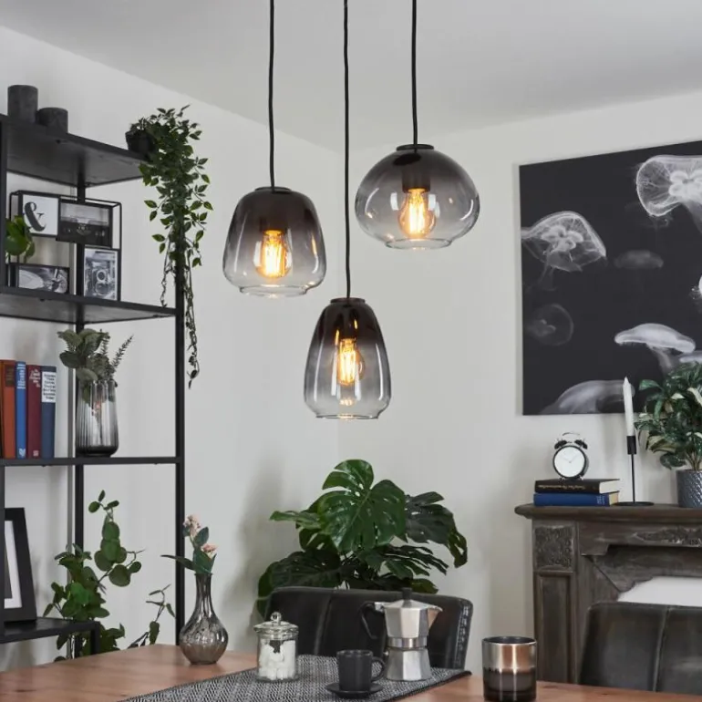 Suspension Mechaico Noir, 3 lumières