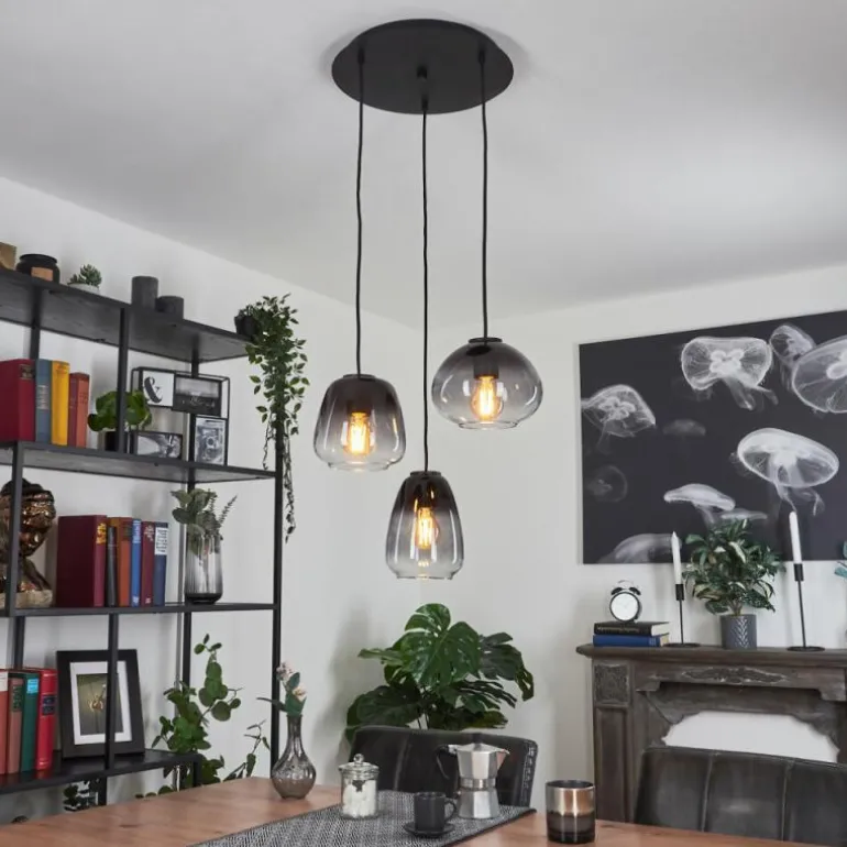 Suspension Mechaico Noir, 3 lumières